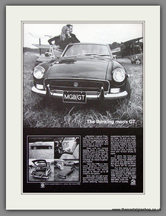 MGB GT. The Thinking Man's GT. 1970 Original American Advert (ref AD52098)