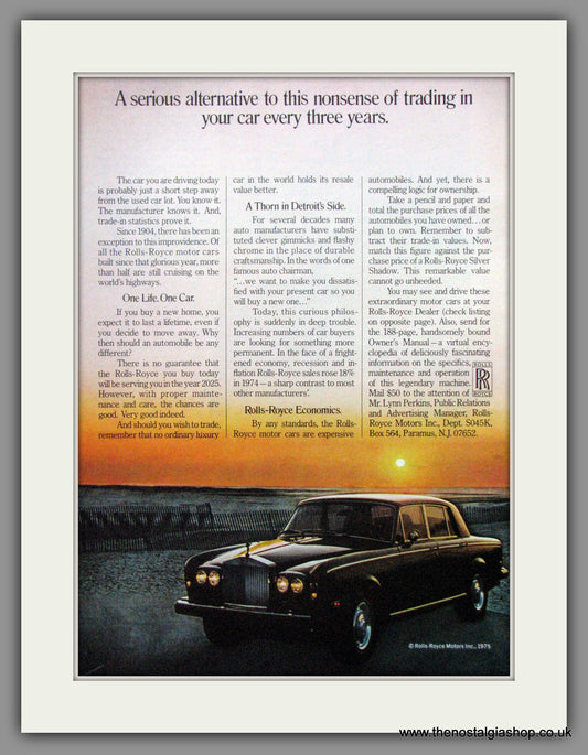 Rolls-Royce. 1975 Original American Advert (ref AD52101)