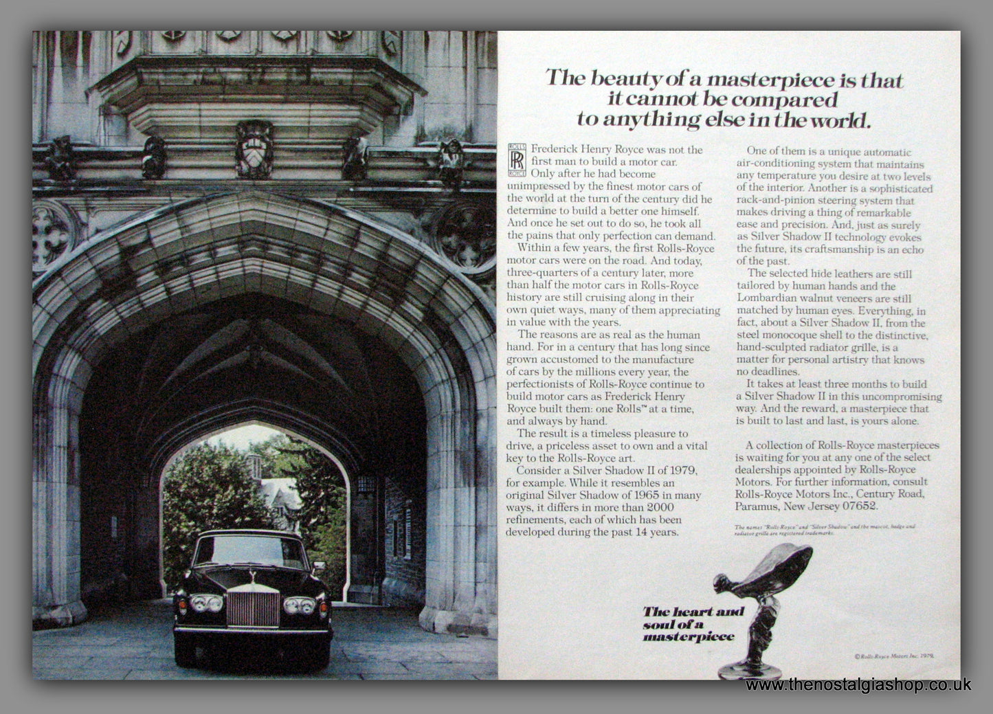 Rolls-Royce Silver Shadow II. 1979 Double Original American Advert (ref AD52104)