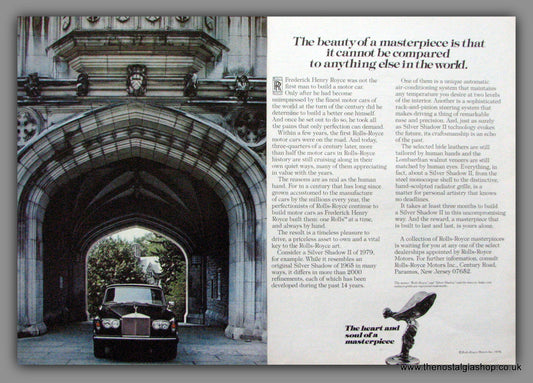 Rolls-Royce Silver Shadow II. 1979 Double Original American Advert (ref AD52104)