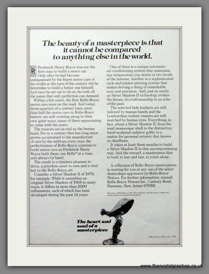 Rolls-Royce Silver Shadow II. 1979 Double Original American Advert (ref AD52104)