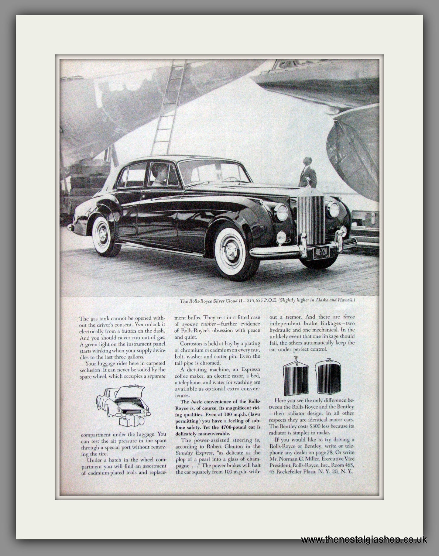 Rolls-Royce Silver Cloud. 1962 Original American Advert (ref AD52108)