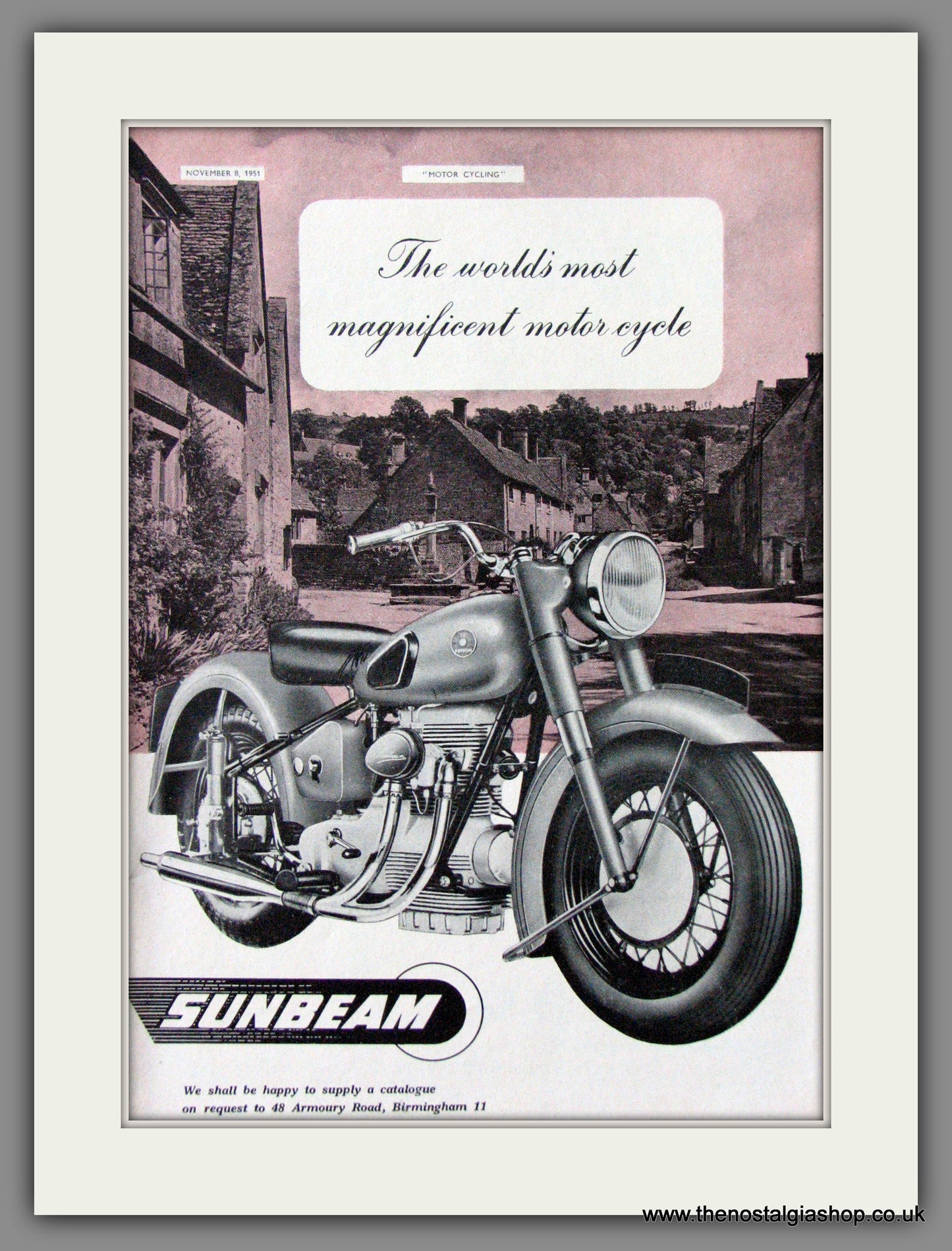 Sunbeam Motorcycles. 1951 Original Advert. (ref AD52227)