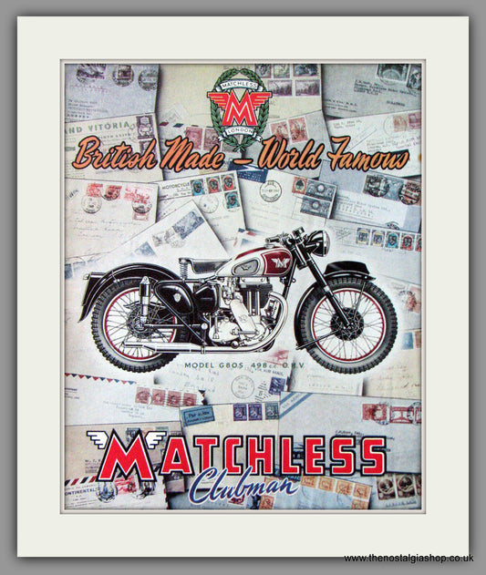 Matchless Clubman Motorcycle. G80S. 1950 Original Advert. (ref AD52233)