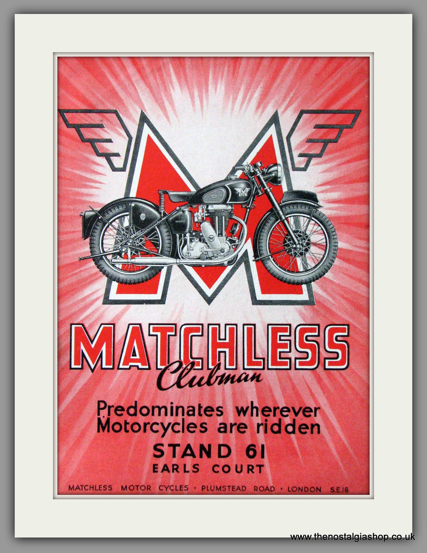 Matchless Motorcycles At Earls Court. 1948 Original Advert. (ref AD52236)