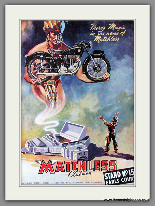 Matchless Clubman Motorcycle. 1951 Original Advert. (ref AD52239)