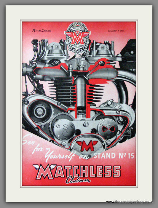 Matchless Clubman Motorcycle. 1951 Original Advert. (ref AD52240)
