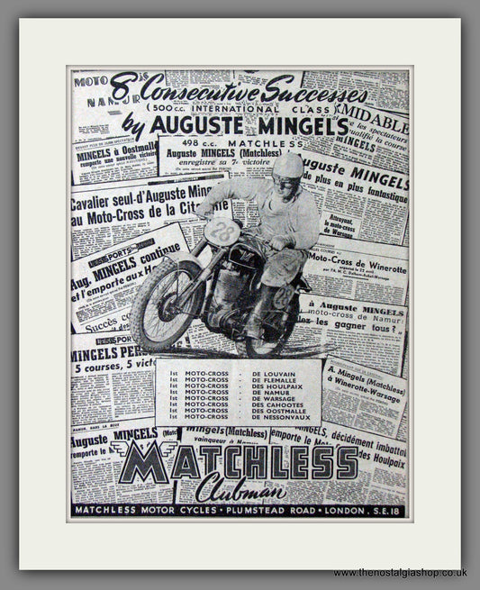Matchless Wins 8 Moto-Cross events. 1951 Original Advert. (ref AD52350)