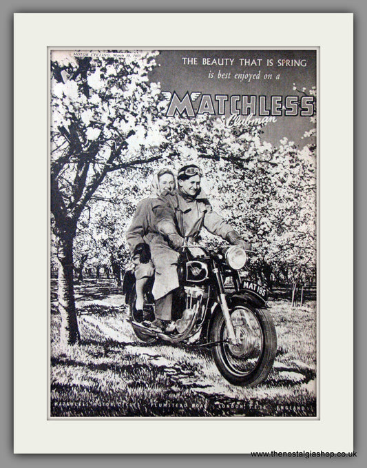 Matchless Clubman Motorcycles. 1955 Original Advert. (ref AD52410)