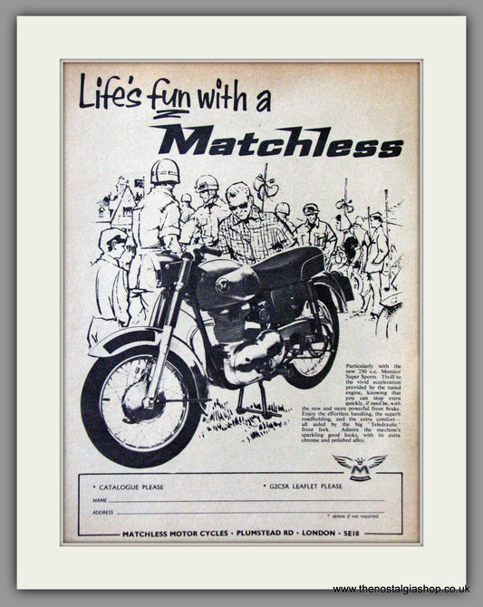 Matchless Motorcycles Life's Fun. 1962 Original Advert. (ref AD52419)