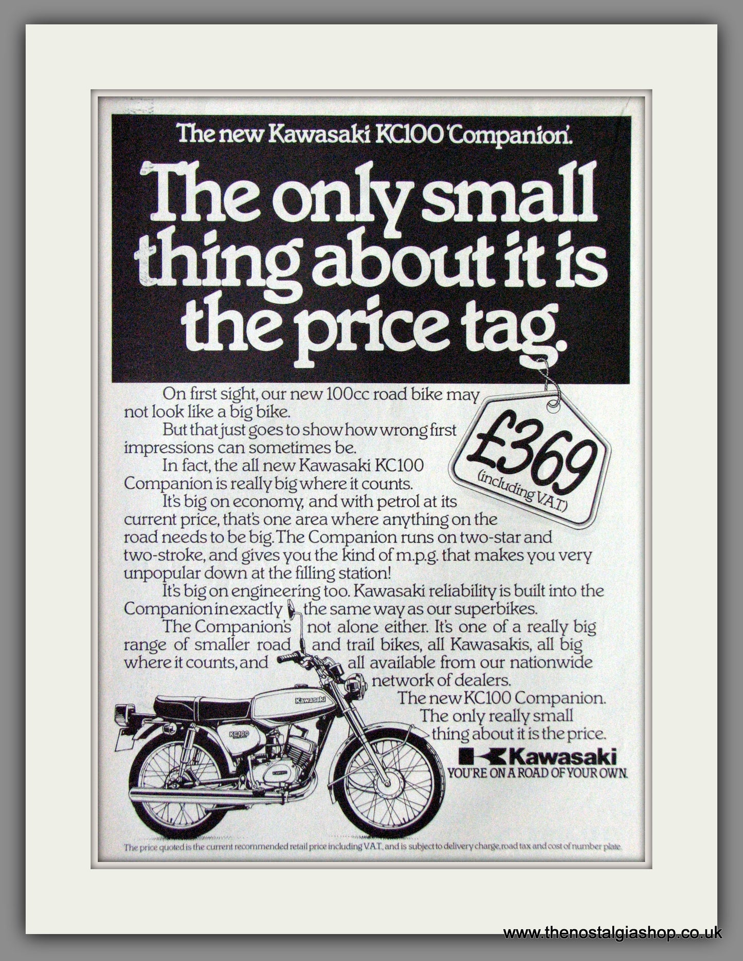 Kawasaki KC100 Companion Motorcycle. 1979 Original Advert. (ref AD52446)