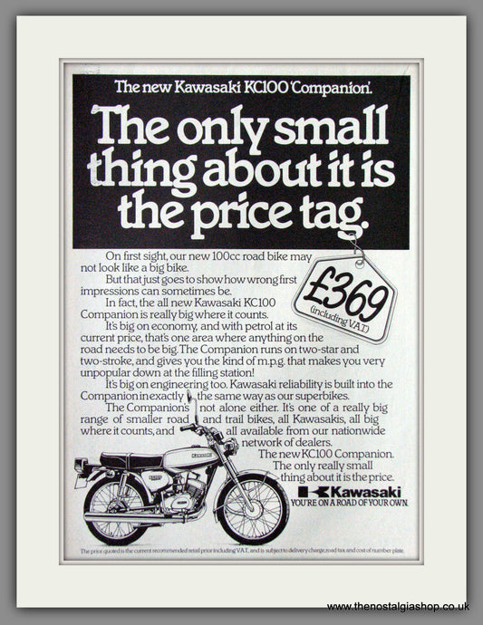 Kawasaki KC100 Companion Motorcycle. 1979 Original Advert. (ref AD52446)