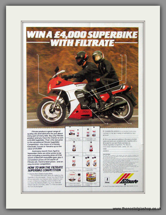 Kawasaki 900 Motorcycle. Win One!! 1985 Original Advert. (ref AD52453)