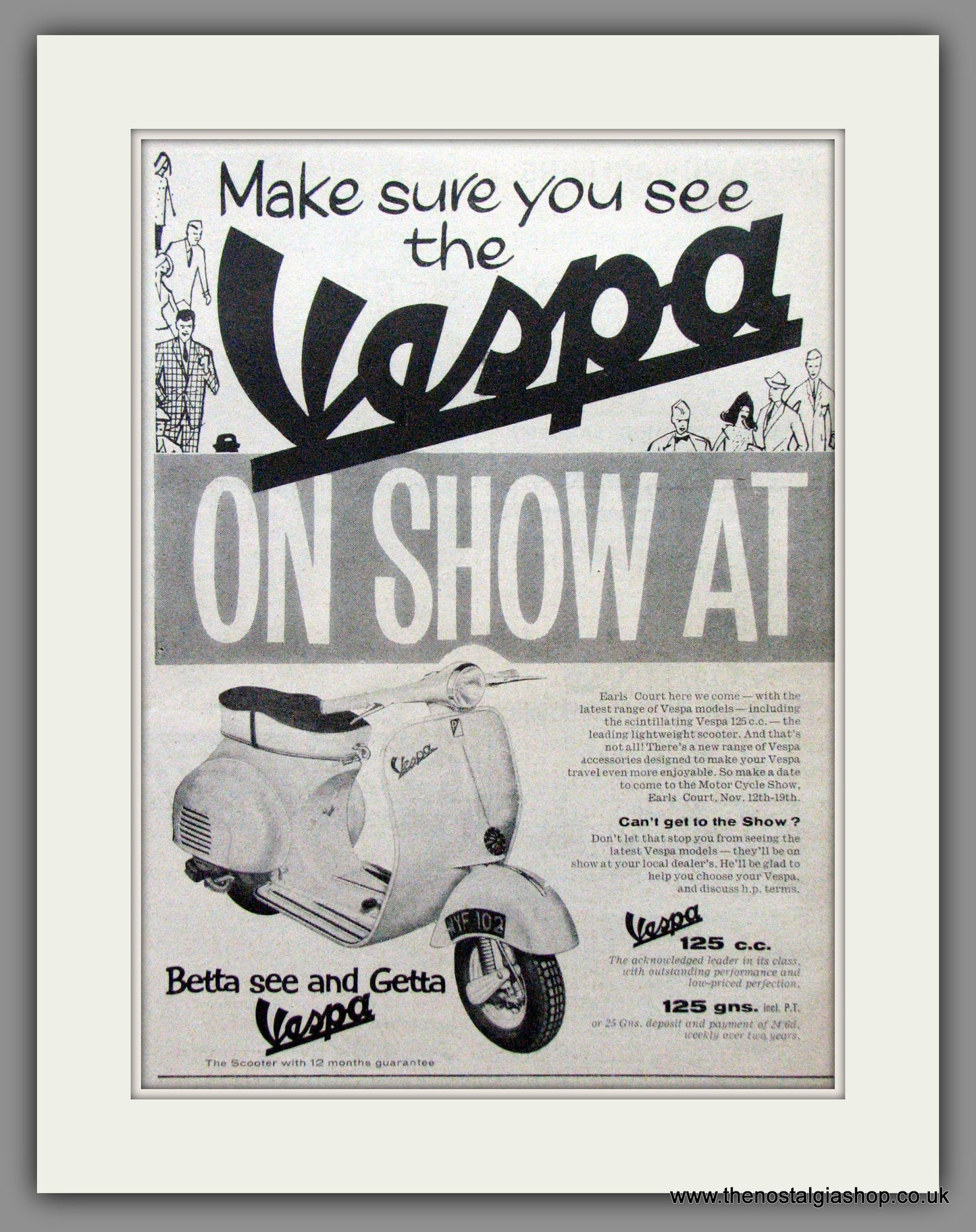 Vespa On Show At The Big Show. Large Double Original adverts 1960 (ref AD52483)