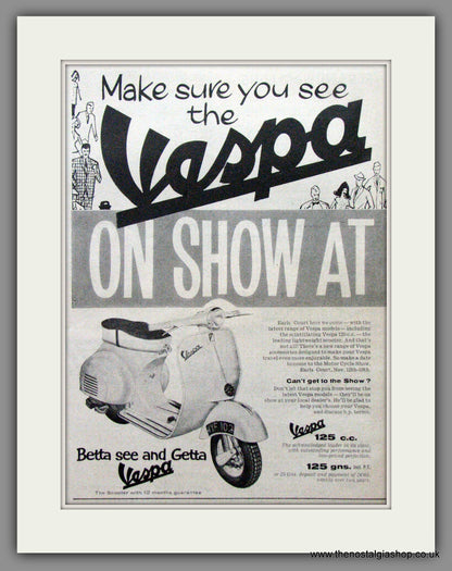 Vespa On Show At The Big Show. Large Double Original adverts 1960 (ref AD52483)