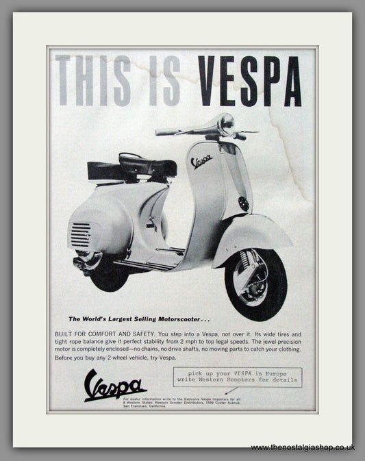 Vespa. This Is Vespa. Original advert 1965 (ref AD52485)