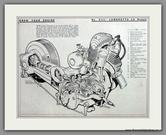 Lambretta LD Models Cutaway Drawing. Original advert 1960 (ref AD52524)