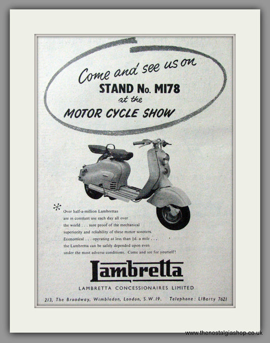 Lambretta At The Show. Original advert 1954 (ref AD52530)