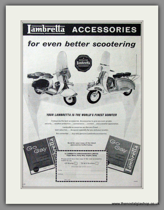 Lambretta Accessories. Go Gay. Original advert 1960 (ref AD52533)