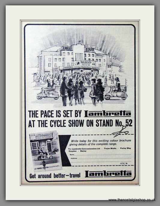 Lambretta At Earls Court. Original advert 1964 (ref AD52539)