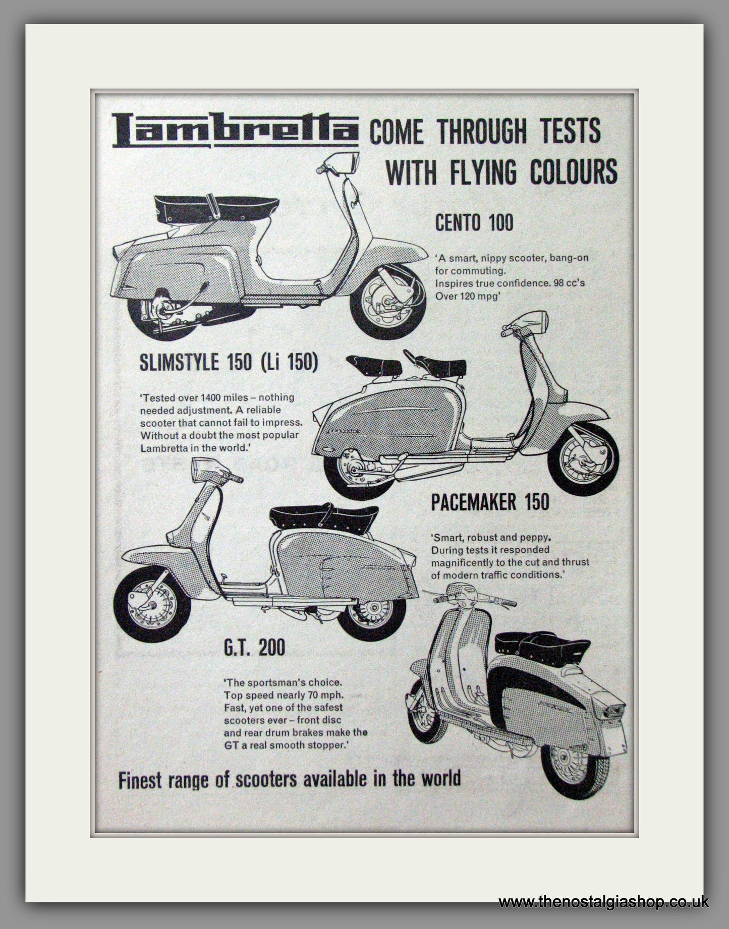 Lambretta Range for 1965. Original advert 1964 (ref AD52541)
