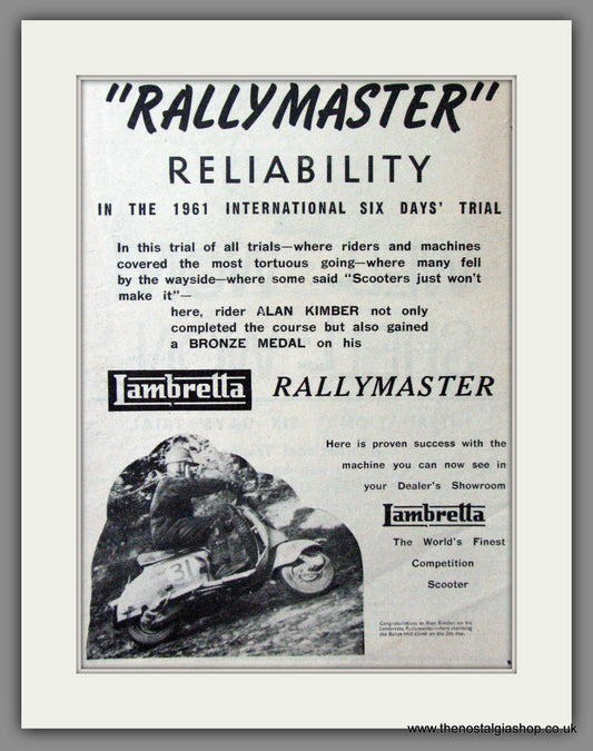 Lambretta Rallymaster. Original advert 1961 (ref AD52656)