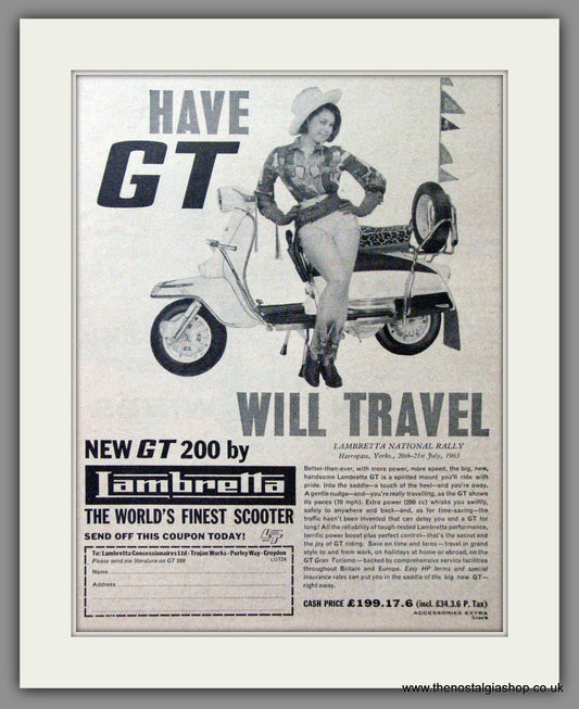 Lambretta GT 200. Original advert 1963 (ref AD52851)