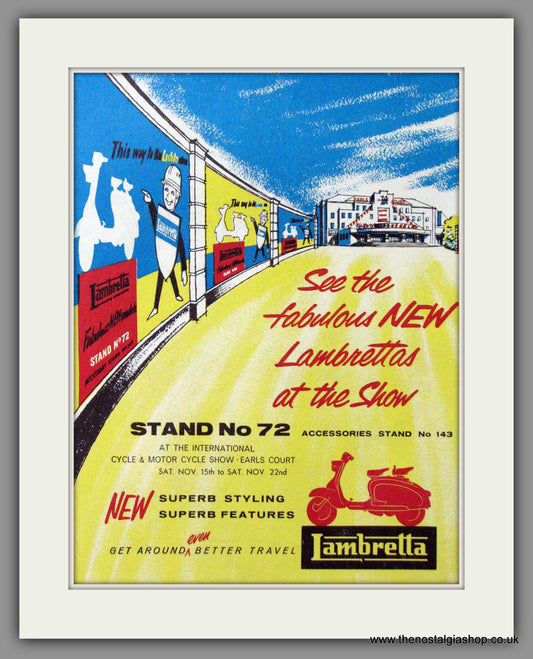 Lambrettas at Earls Court. Original advert 1958 (ref AD52852)
