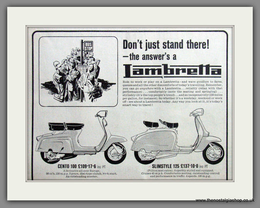 Lambretta Scooter Range for '64. Original Double Advert 1964 (ref AD53149)