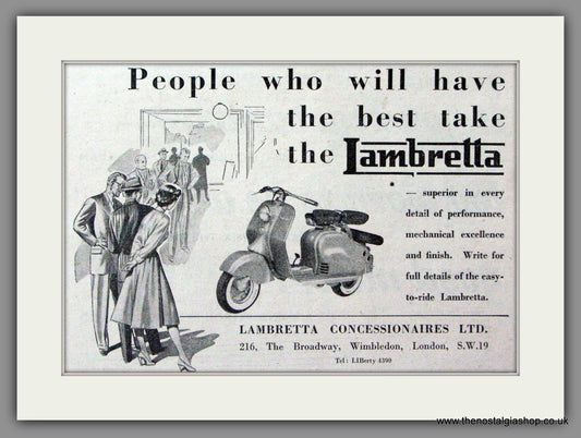 Lambretta Original Advert 1953 (ref AD365)