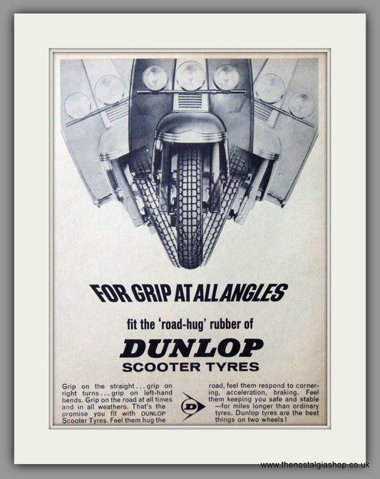 Dunlop Scooter Tyres. Original advert 1966 (ref AD53164)