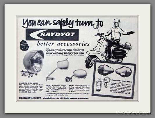 Raydyot. Scooter Accessories. Original advert 1963 (ref AD53175)