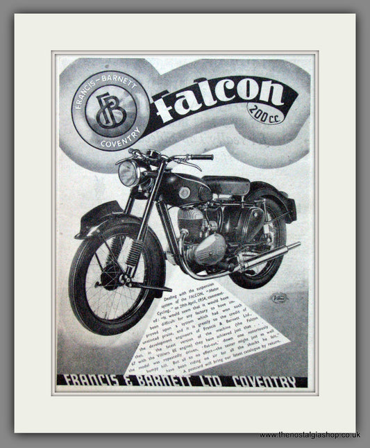 Francis-Barnett Falcon 200cc. Original Advert 1954 (ref AD52950)
