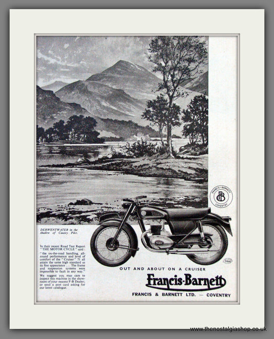Francis-Barnett Cruiser 71. Original Advert 1955 (ref AD53036)