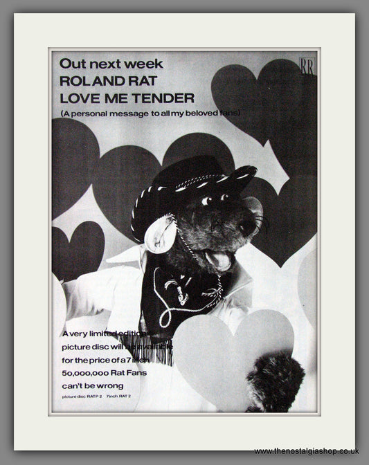 Roland Rat. Love Me Tender. 1984 Original Advert (ref AD53779)