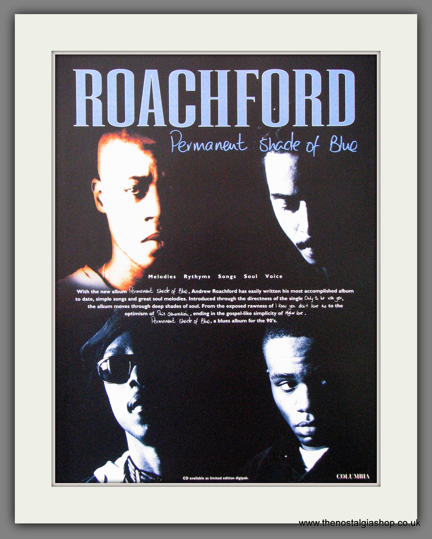 Roachford. Permanent Shade of Blue. 1994 Original Advert (ref AD53831)