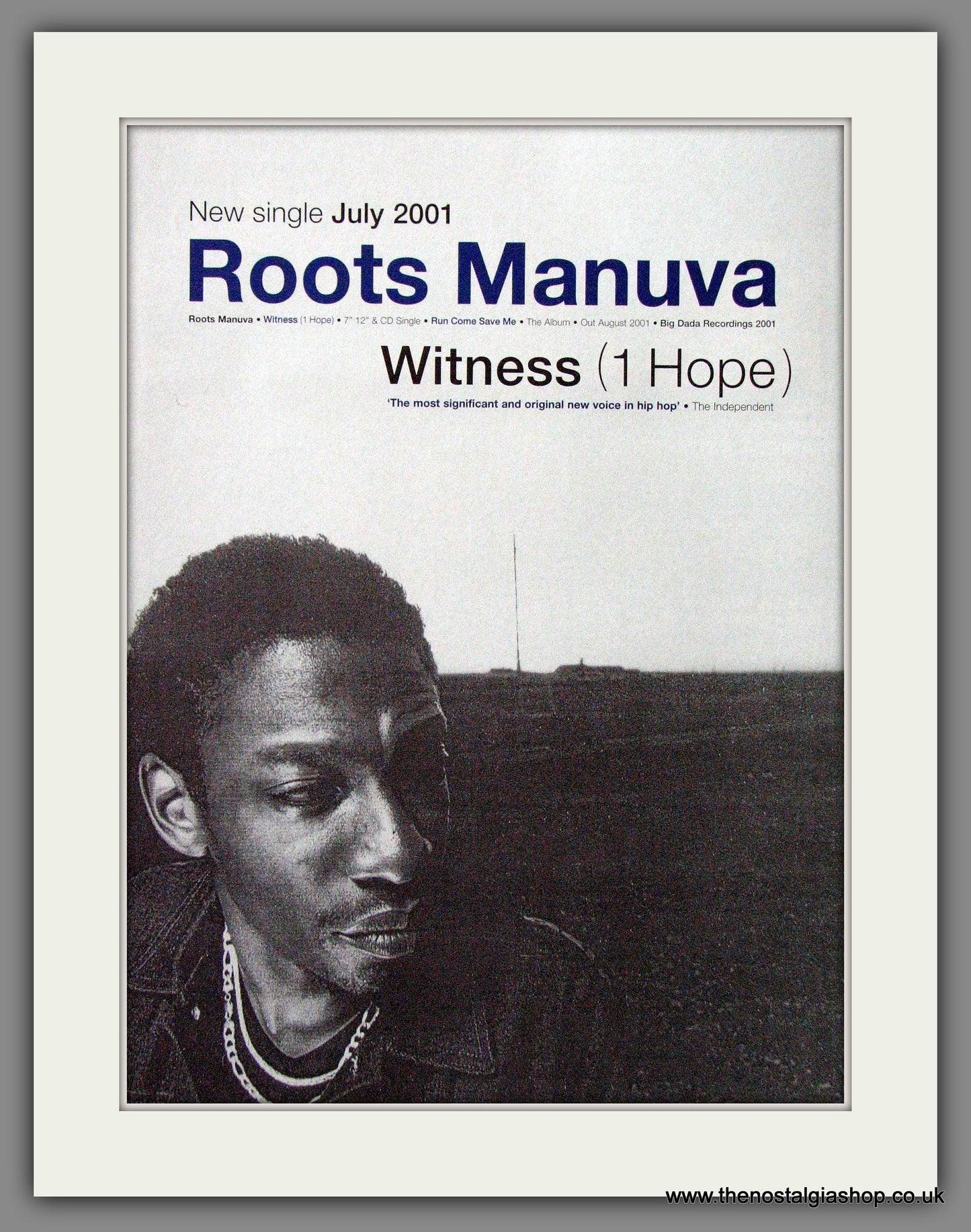 Roots Manuva. Witness. 2001 Original Advert (ref AD54369)