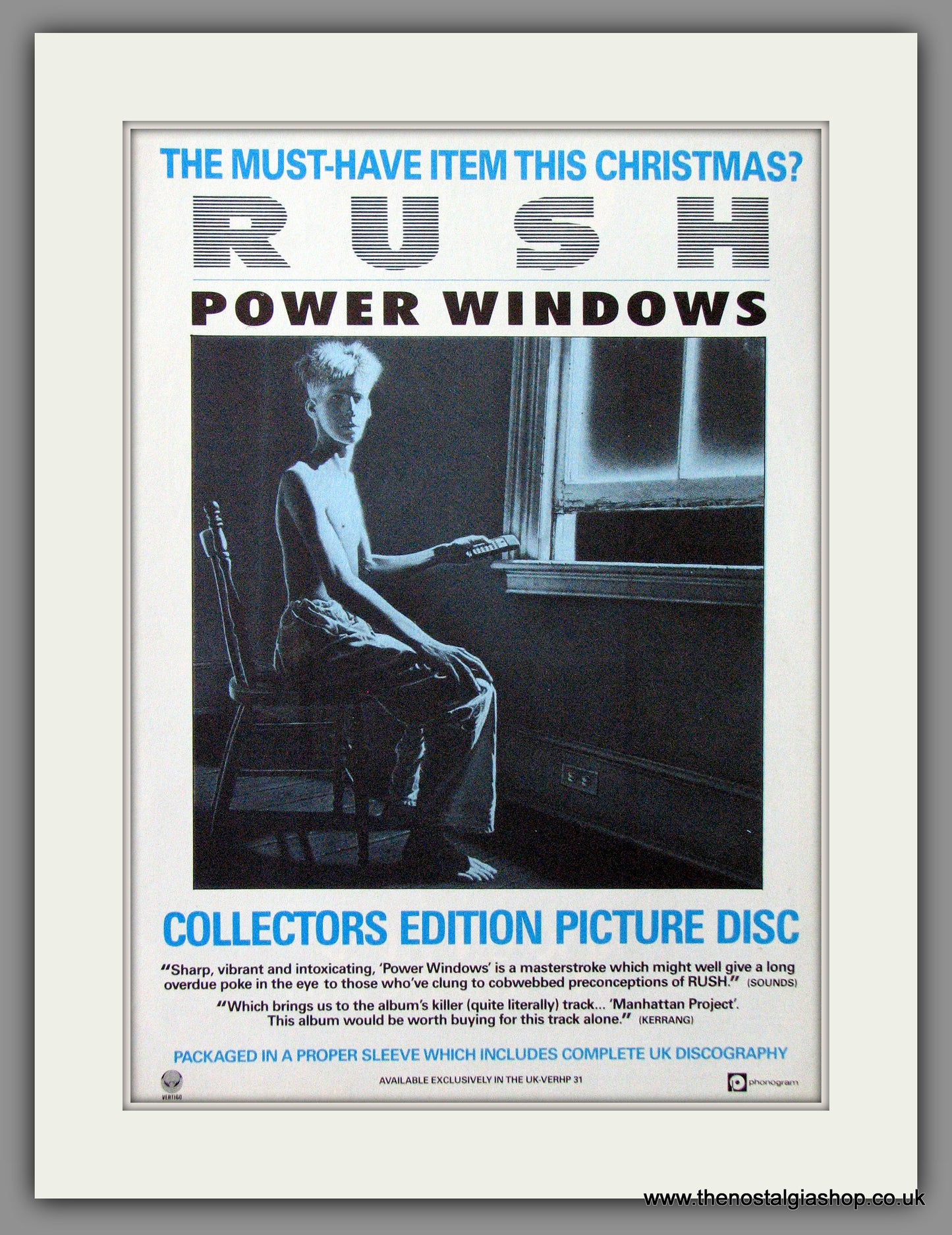 Rush. Power Windows. 1985 Original Advert (ref AD54382)