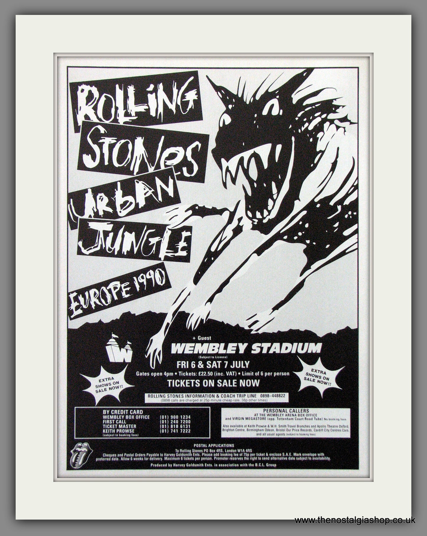 Rolling Stones. Urban Jungle Europe '90. Wembley. 1990 Original Advert (ref AD54423)