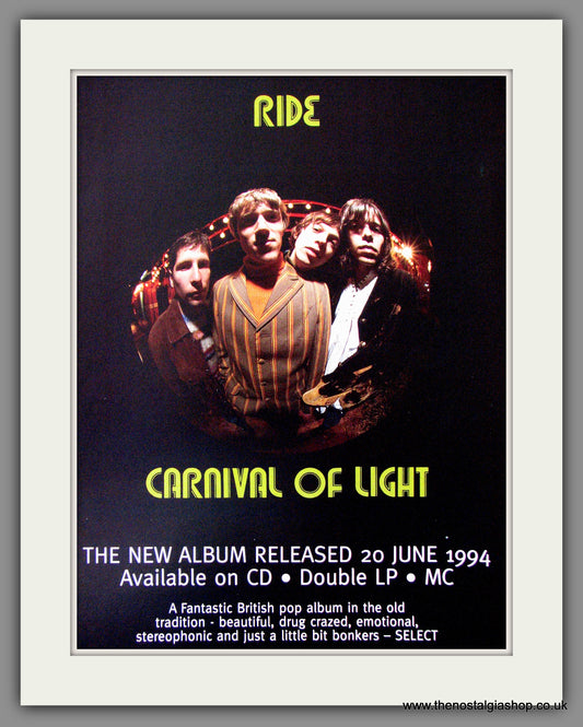 Ride, Carnival Of Light. 1994 Original Advert (ref AD54457)