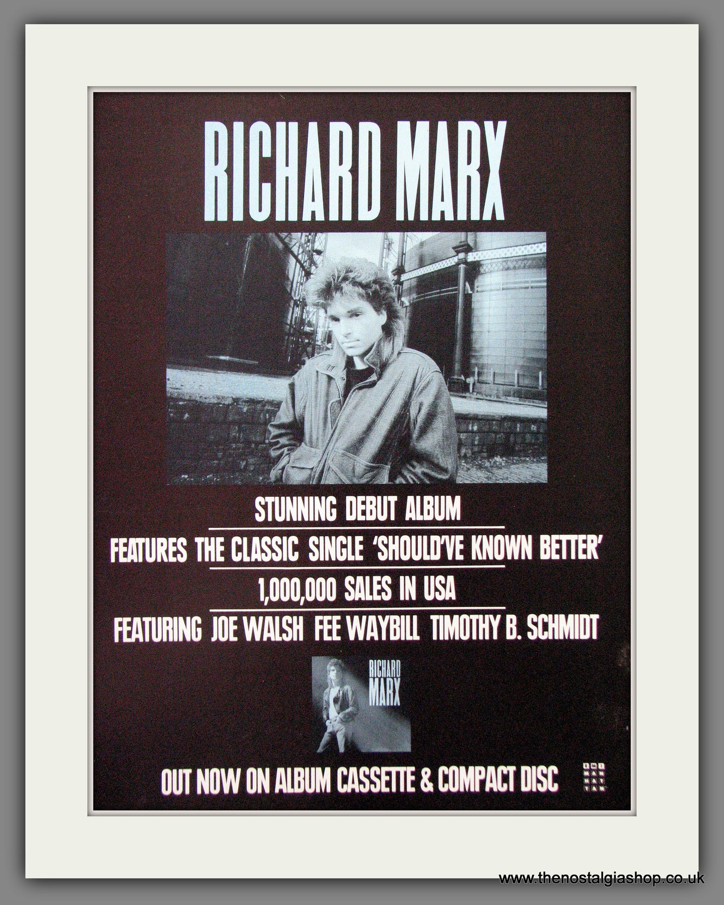 Richard Marx, Debut Album. 1987 Original Advert (ref AD54504)