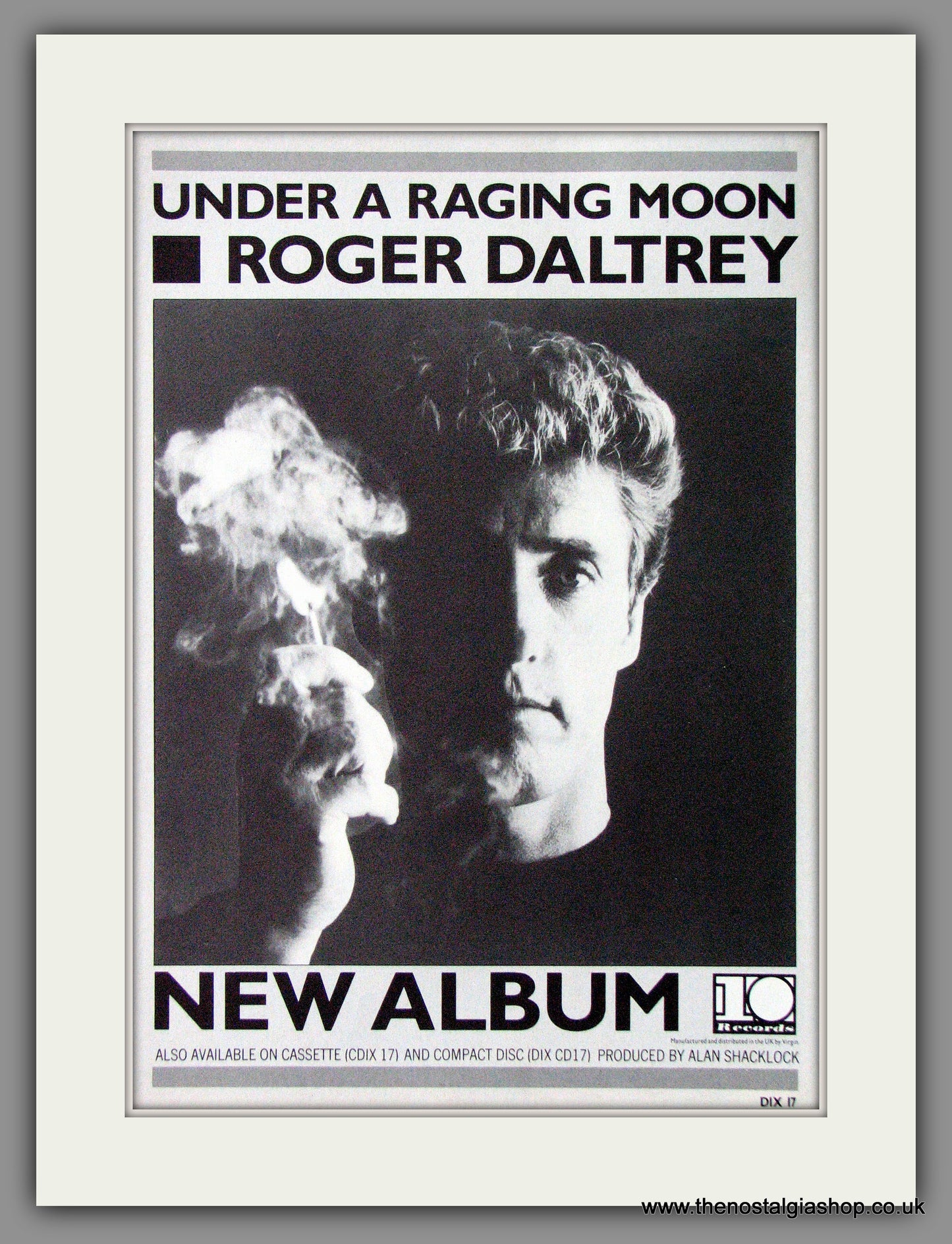 Roger Daltrey, Under A Raging Moon. 1985 Original Advert (ref AD54546)