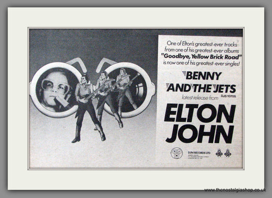 Elton John. Benny And The Jets. Original Advert 1976 (ref AD52858)