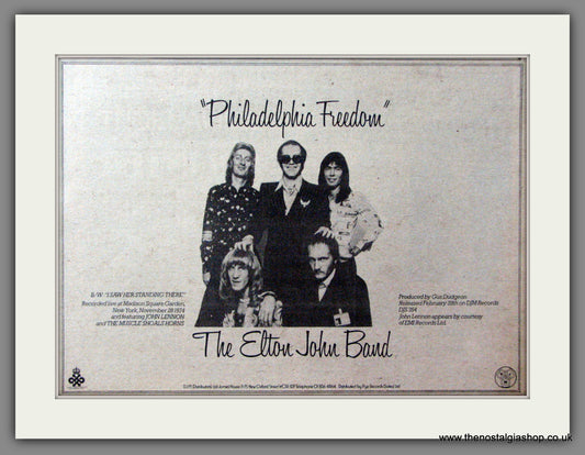Elton John. Philadelphia Freedom. Original Advert 1975 (ref AD52862)