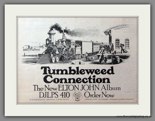 Elton John. Tumbleweed Connection. Original Advert 1970 (ref AD52864)