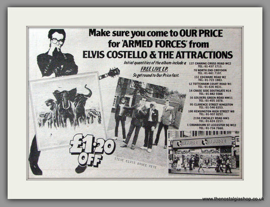 Elvis Costello. Armed Forces. Original Advert 1979 (ref AD52904)