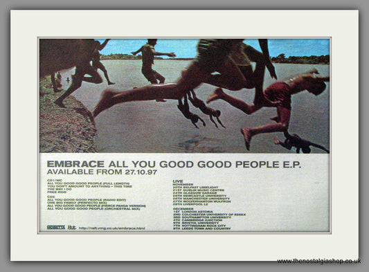 Embrace. All You Good, Good People. Original Advert 1997 (ref AD53444)
