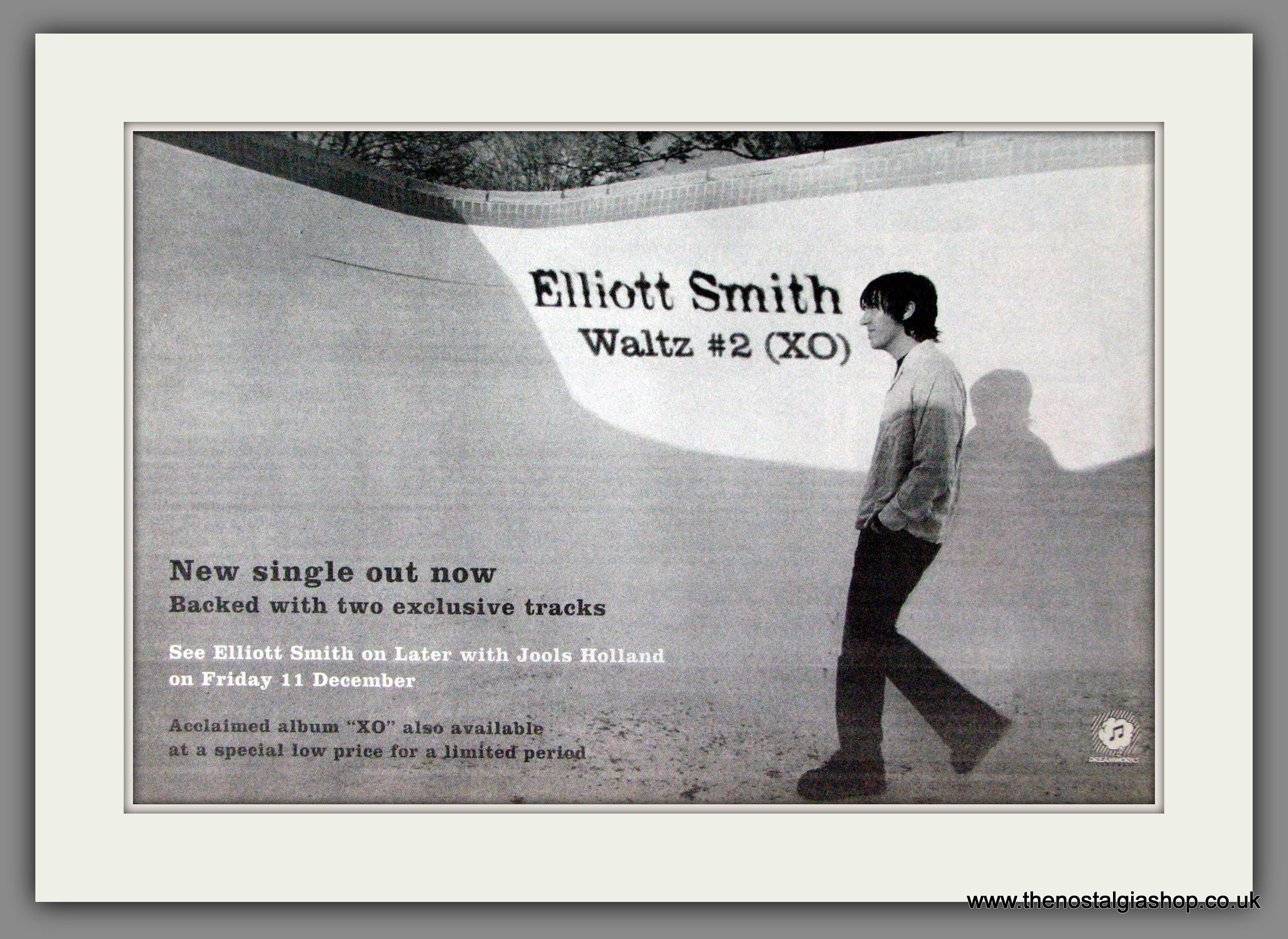 Elliott Smith, Waltz 2 (XO). Original Advert 1998 (ref AD53478) The
