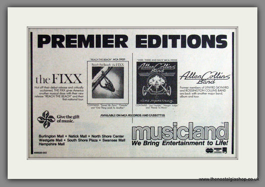 The Fixx & Allen Collins Band. 1983 Original Advert (ref AD53305)