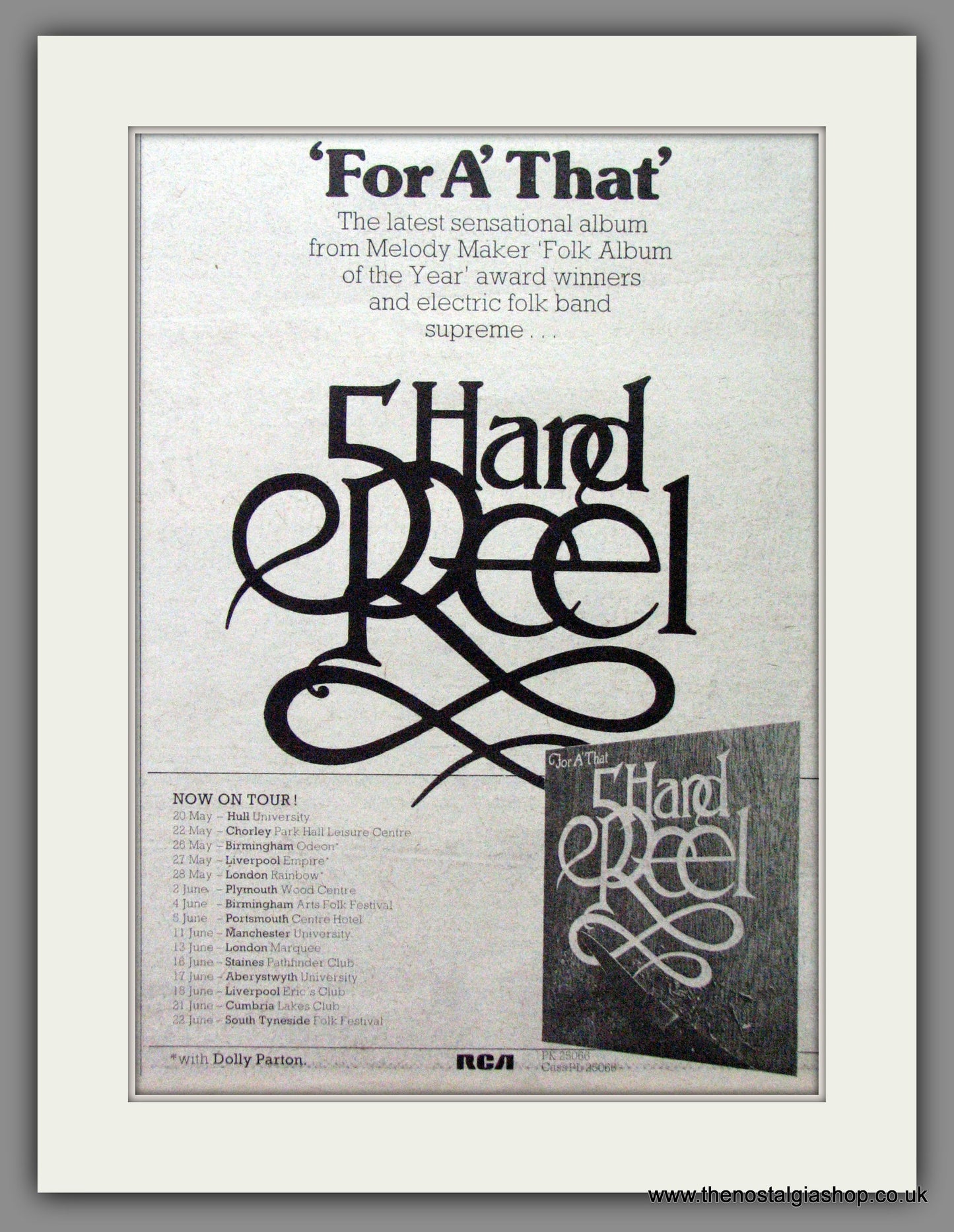 5 Hand Reel, For A' That. 1977 Original Advert (ref AD53589)